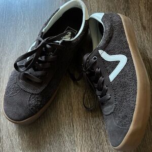 Vans Brown Sneakers Suede Finish Casual Style